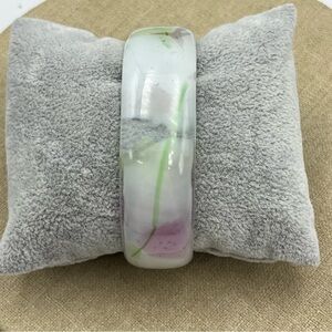 Purple clear glass Iridescent Bangle cuff Bracelet
